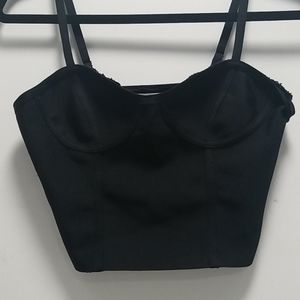 Black Bustier Style Crop Top